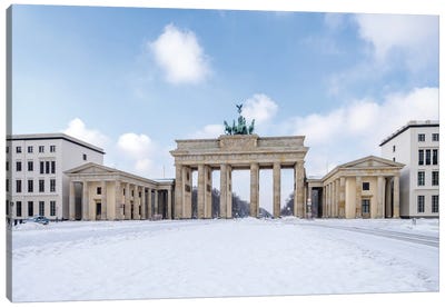Brandenburg Gate (Brandenburger Tor) In Winter At The Pariser Platz, Berlin, Germany Canvas Art Print - Gate Art