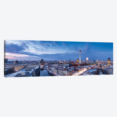 Berlin Skyline Panorama In Winter With Fernsehturm Berlin (Berlin Television Tower) Canvas Print #JNB1740} by Jan Becke Canvas Print