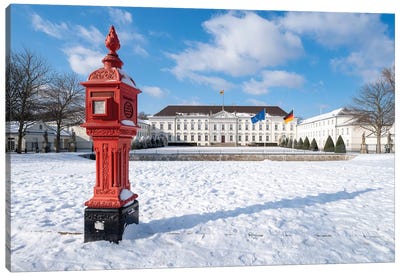 Bellevue Palace (Schloss Bellevue) In Winter Canvas Art Print - Berlin Art