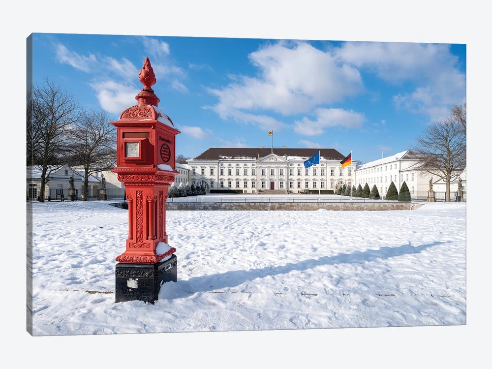 Bellevue Palace (Schloss Bellevue) In Winter by Jan Becke 1-piece Canvas Wall Art