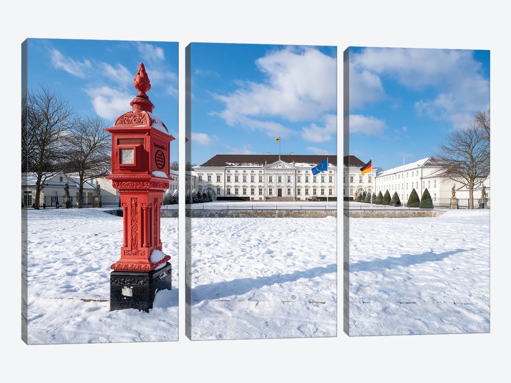 Bellevue Palace (Schloss Bellevue) In Winter by Jan Becke 3-piece Canvas Artwork