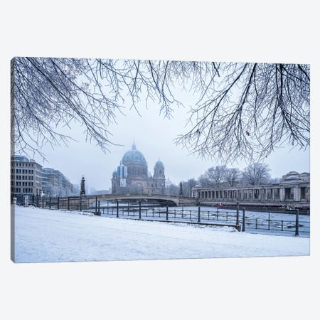 James-Simon-Park And Berliner Dom (Berlin Cathedral) In Winter Canvas Print #JNB1746} by Jan Becke Canvas Wall Art