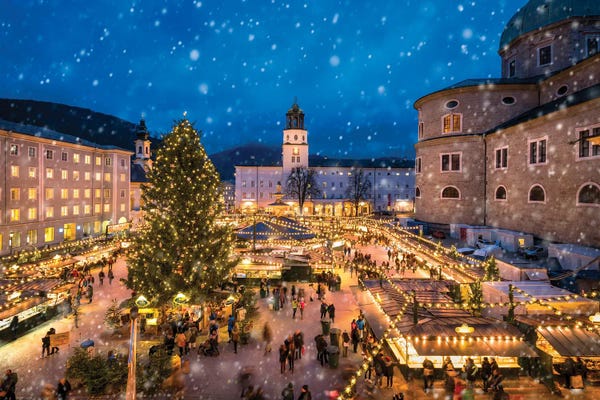 Christmas: Christmas Market In Salzburg, Austria by Jan Becke
