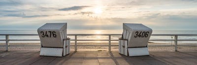 Sunset At The Weststrand Beach Near Westerland, Sylt, Schleswig-Holstein, Germany by Jan Becke multi panel art