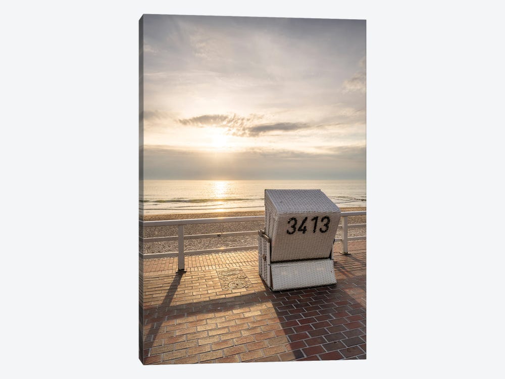 Sunset At The Westerland Weststrand Beach, Sylt, Schleswig-Holstein, Germany by Jan Becke 1-piece Canvas Artwork