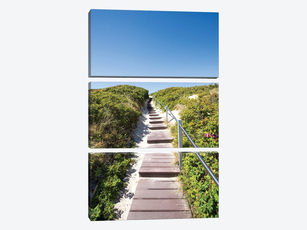 Wooden Path Through The Dunes, Sylt, Germany by Jan Becke 3-piece Canvas Artwork