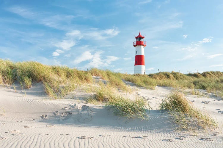 Lighthouse On The Dune Beach, North Sea Coast, Sylt, Schleswig Holstein, Germany