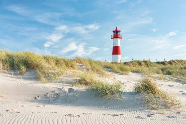 Coastal Sand Dunes: Lighthouse On The Dune Beach II, North Sea Coast, Sylt, Schleswig Holstein, Germany by Jan Becke