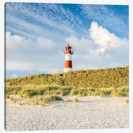 Lighthouse List Ost Along The Dune Beach, Sylt, Germany Canvas Print #JNB1778} by Jan Becke Canvas Art