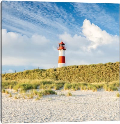 Lighthouse List Ost Along The Dune Beach, Sylt, Germany Canvas Art Print - Sylt Art