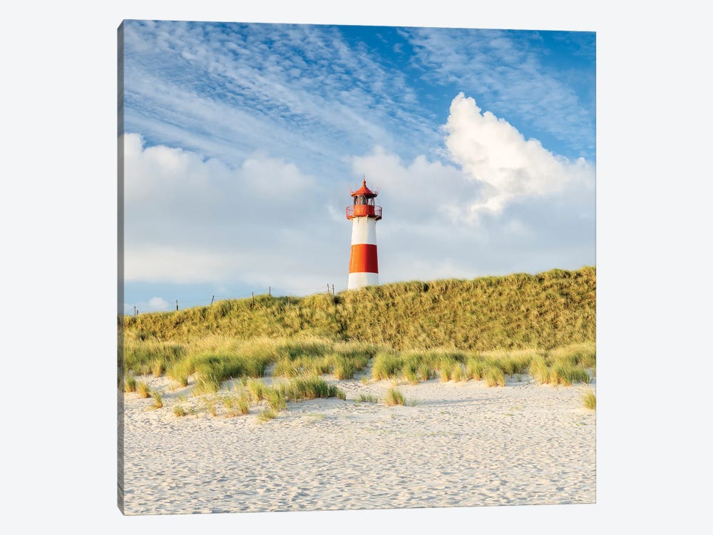 Lighthouse List Ost Along The Dune Beach, Sylt, Germany by Jan Becke 1-piece Canvas Artwork