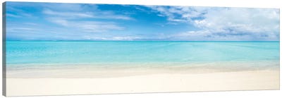 Beach Panorama On Bora Bora, French Polynesia Canvas Art Print - Oceania