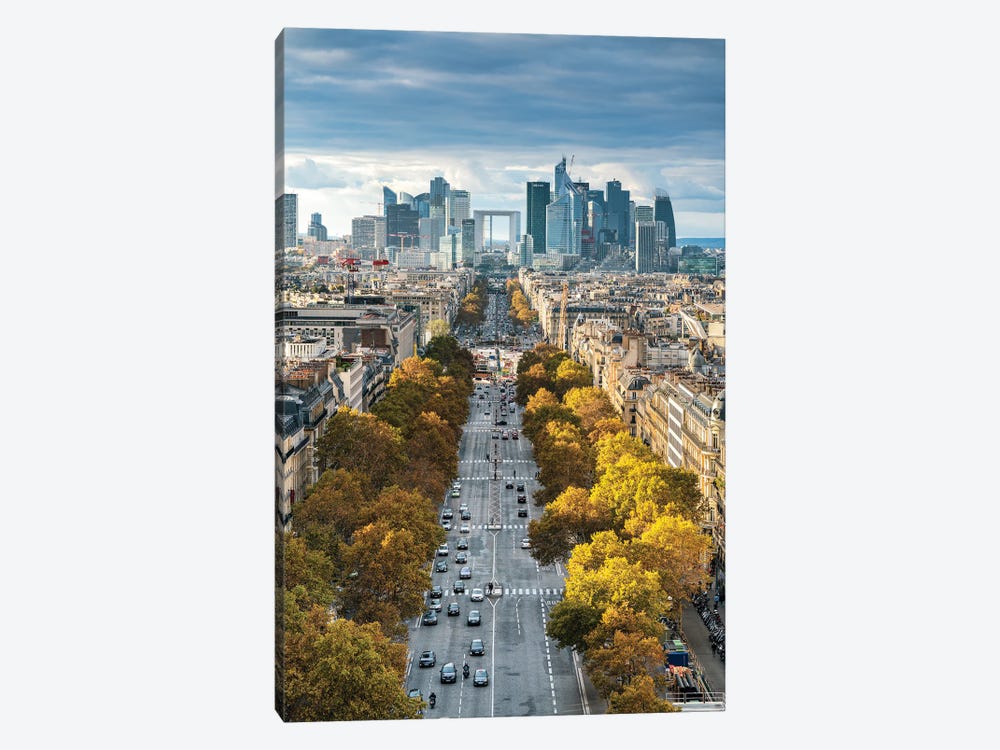 Avenue De La Grande Armee And La Defense In Autumn, Paris, France by Jan Becke 1-piece Canvas Art