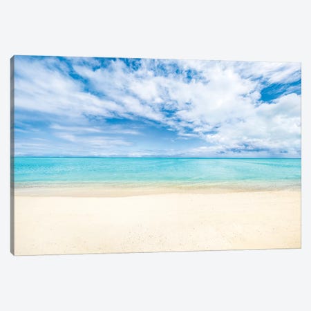 White Sandy Beach On Bora Bora Canvas Print #JNB178} by Jan Becke Canvas Art Print