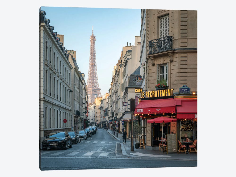 Rue Saint Dominique With View Of The Eiffel Tower by Jan Becke 1-piece Canvas Print