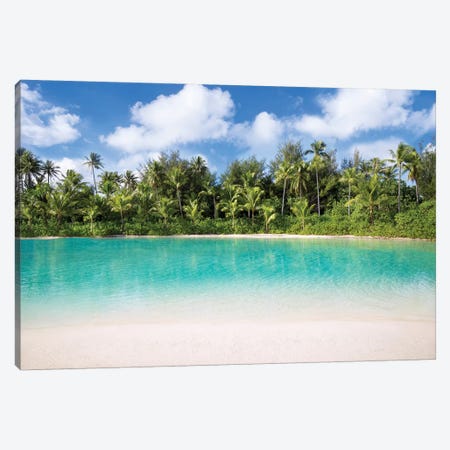 Turquoise Water Of The Lagoon On Bora Bora Canvas Print #JNB180} by Jan Becke Canvas Artwork