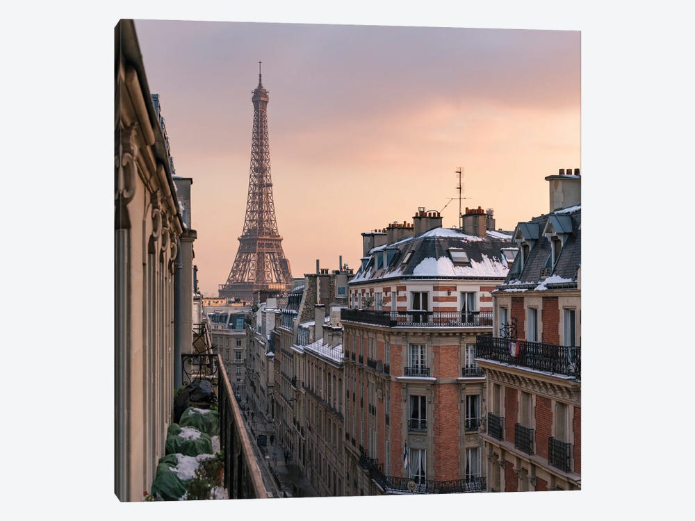 Balcony With A View, Paris, France 1-piece Canvas Print