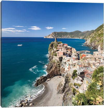 Corniglia Is The Oldest Village In Cinque Terre, Liguria, Italy Canvas Art Print