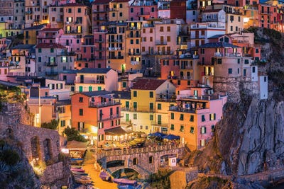 Colorful Houses In Manarola, Cinque Terre, Italy by Jan Becke canvas print