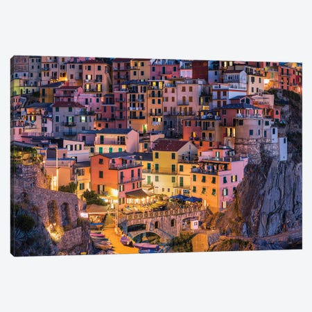 Colorful Houses In Manarola, Cinque Terre, Italy Canvas Print #JNB1820} by Jan Becke Canvas Artwork