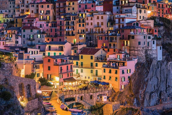 Coastal Villages & Towns: Colorful Houses In Manarola, Cinque Terre, Italy by Jan Becke