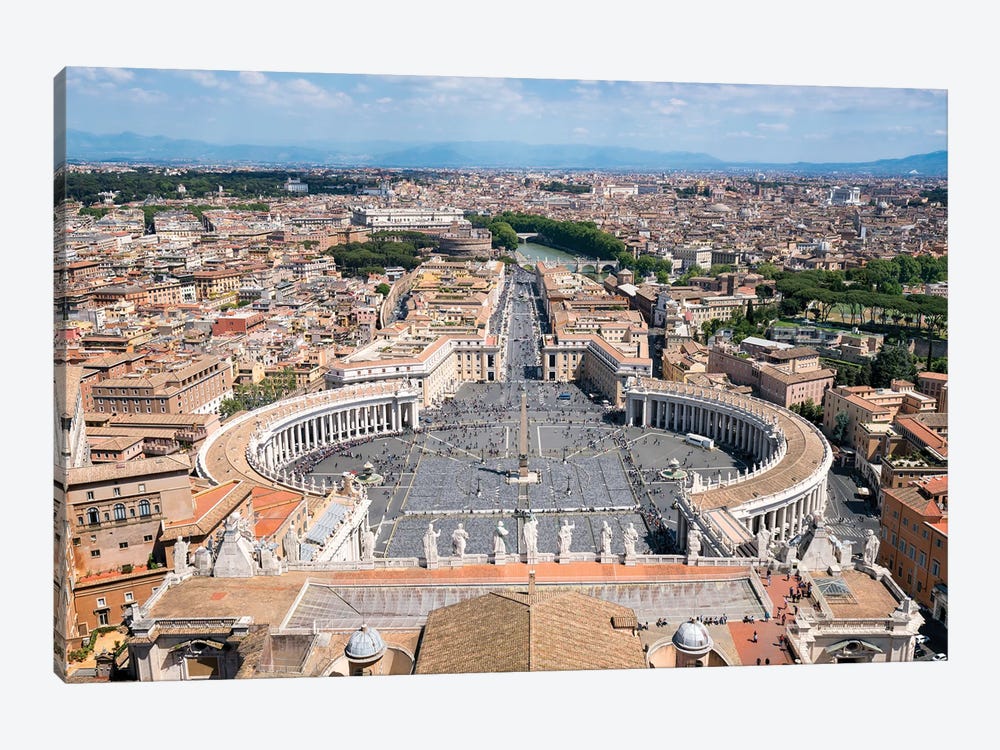 St. Peter's Square Seen From Top Of St. Peter's Basilica In Rome, Italy by Jan Becke 1-piece Canvas Art