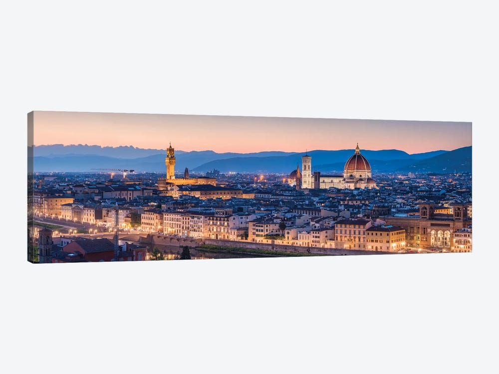 Florence Skyline Panorama At Night, Tuscany, Italy by Jan Becke 1-piece Canvas Print