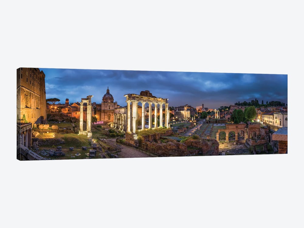 Roman Forum At Night, Rome, Italy by Jan Becke 1-piece Canvas Artwork