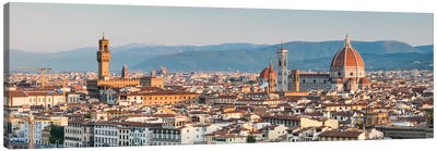 Florence Skyline Panorama With Florence Cathedral And Palazzo Vecchio, Tuscany, Italy Canvas Art Print - Florence Art
