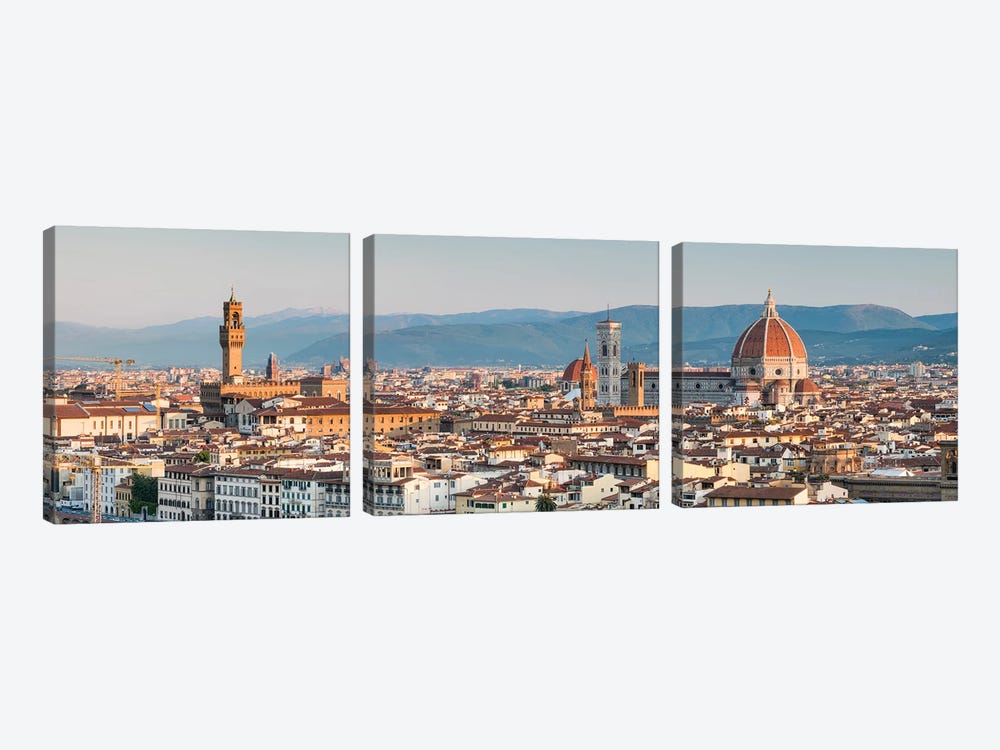 Florence Skyline Panorama With Florence Cathedral And Palazzo Vecchio, Tuscany, Italy by Jan Becke 3-piece Canvas Art