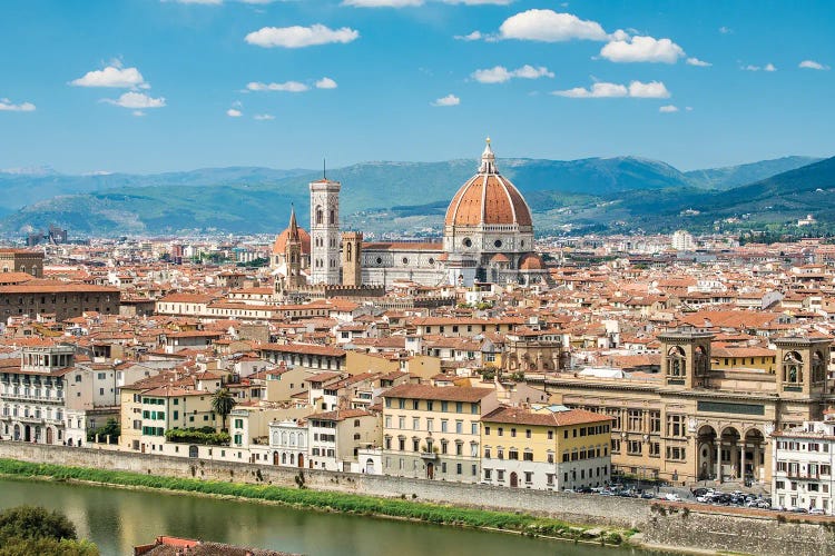 Florence Skyline With Florence Cathedral In Summer, Tuscany, Italy