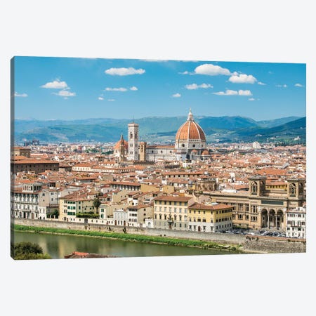 Florence Skyline With Florence Cathedral In Summer, Tuscany, Italy Canvas Print #JNB1835} by Jan Becke Canvas Artwork