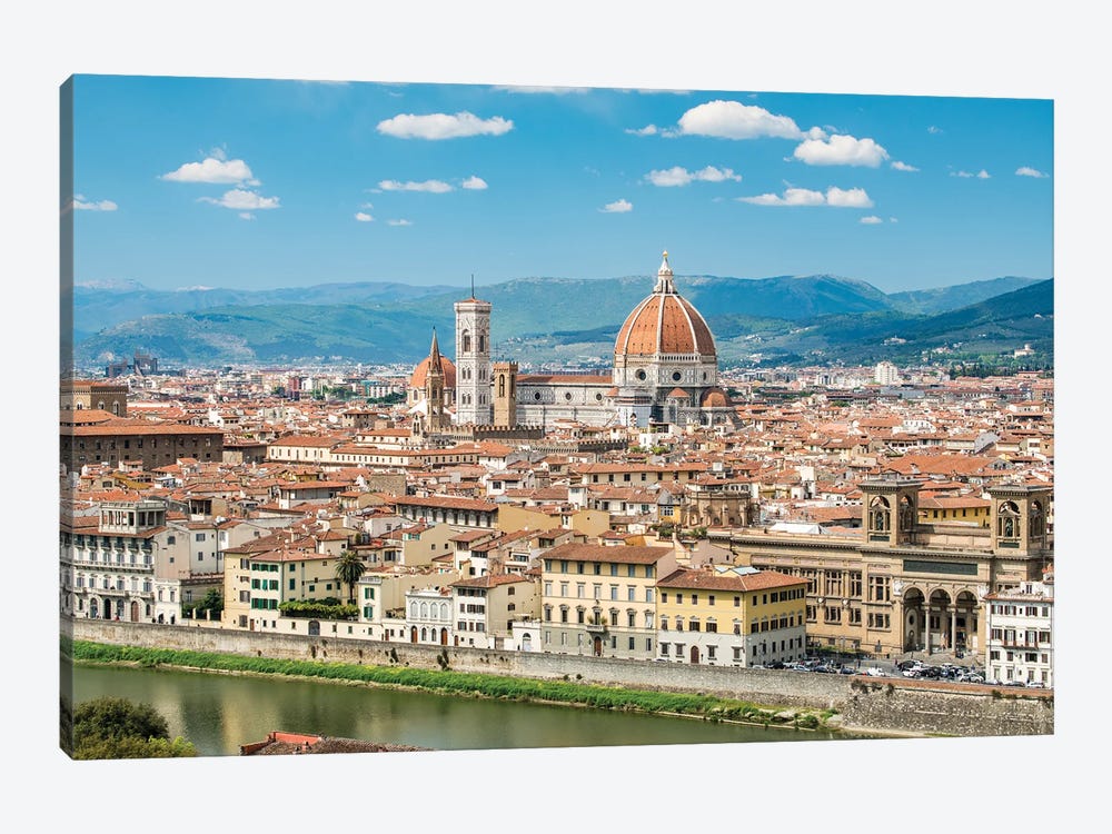 Florence Skyline With Florence Cathedral In Summer, Tuscany, Italy by Jan Becke 1-piece Canvas Art Print