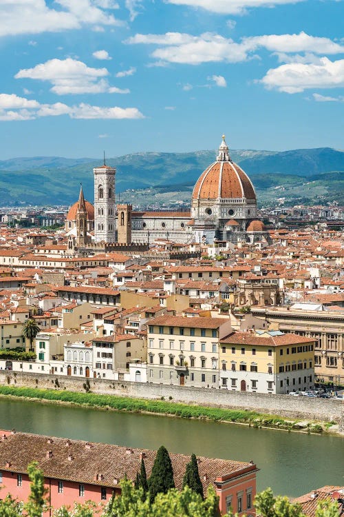 City Of Florence Along The Arno River, Tuscany, Italy