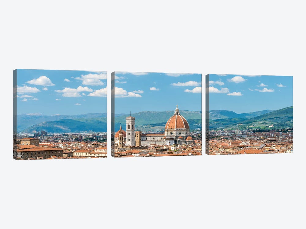 Florence Skyline Panorama With Florence Cathedral, Tuscany, Italy by Jan Becke 3-piece Canvas Art Print