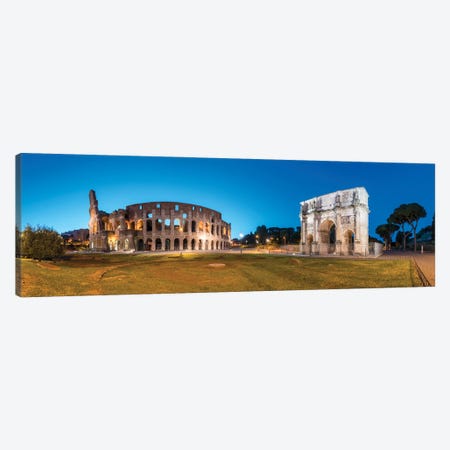 Colosseum And Arch Of Constantine At Night, Rome, Italy Canvas Print #JNB1839} by Jan Becke Art Print