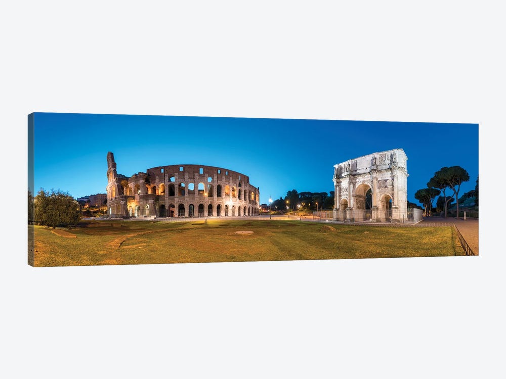 Colosseum And Arch Of Constantine At Night, Rome, Italy by Jan Becke 1-piece Canvas Print