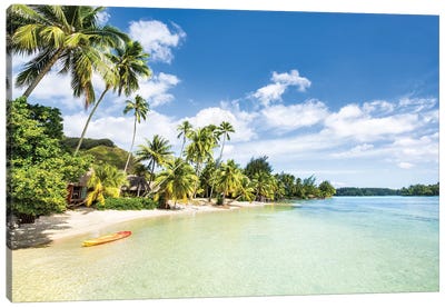 Tropical Beach On Bora Bora, French Polynesia Canvas Art Print