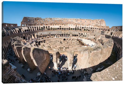Inside The Colosseum In Rome, Italy Canvas Art Print - The Colosseum