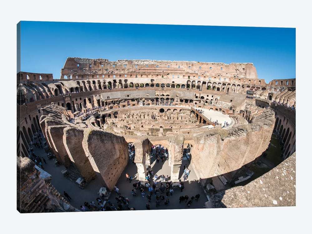 Inside The Colosseum In Rome, Italy by Jan Becke 1-piece Canvas Print
