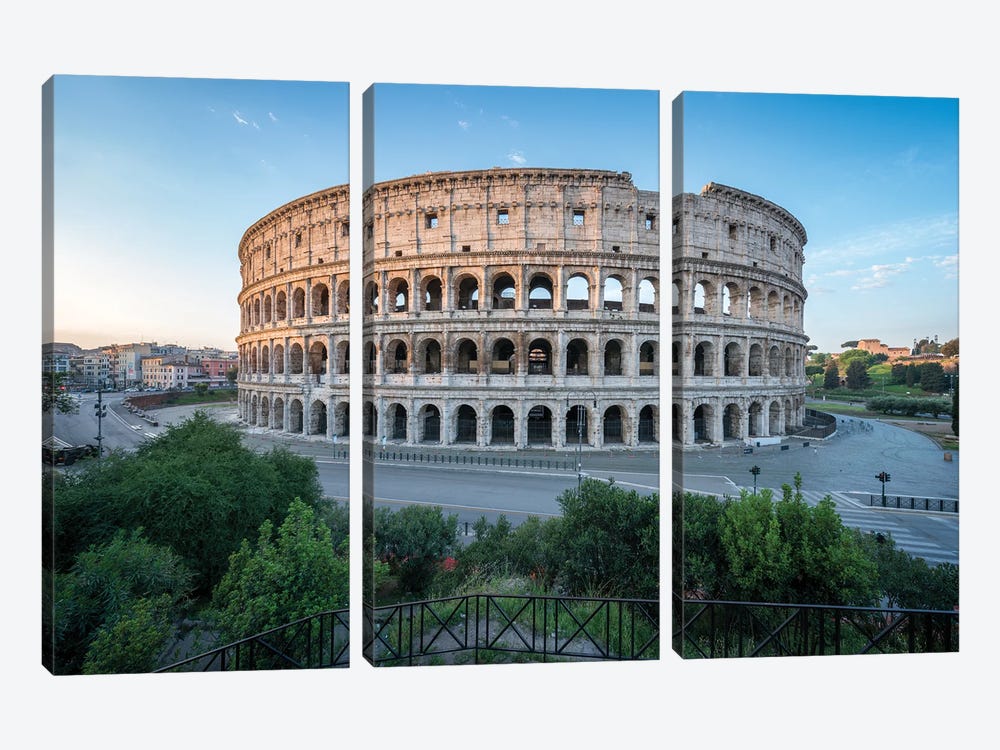 Colosseum At Sunrise, Rome, Italy by Jan Becke 3-piece Canvas Print