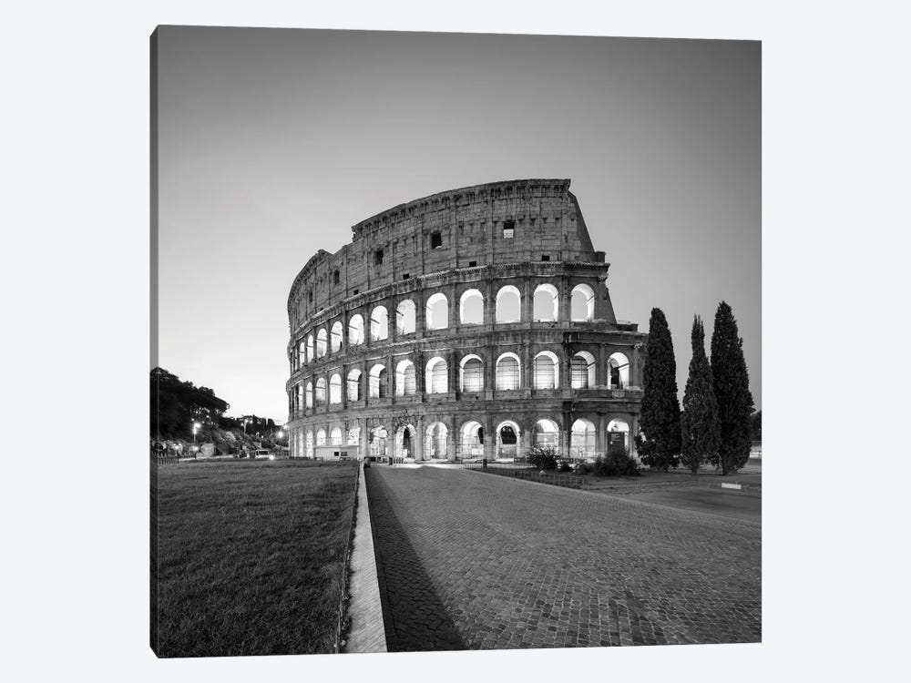 Colosseum In Black And White, Rome, Italy by Jan Becke 1-piece Canvas Artwork