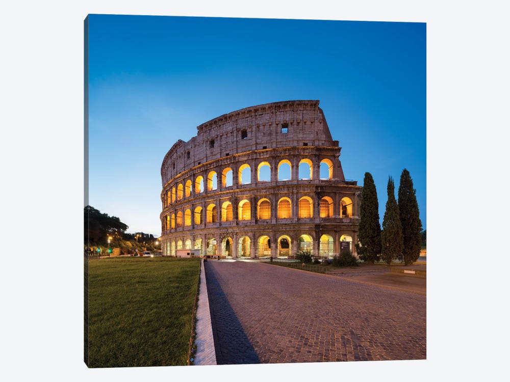 Colosseum Illuminated At Night, Rome, Italy by Jan Becke 1-piece Canvas Art Print
