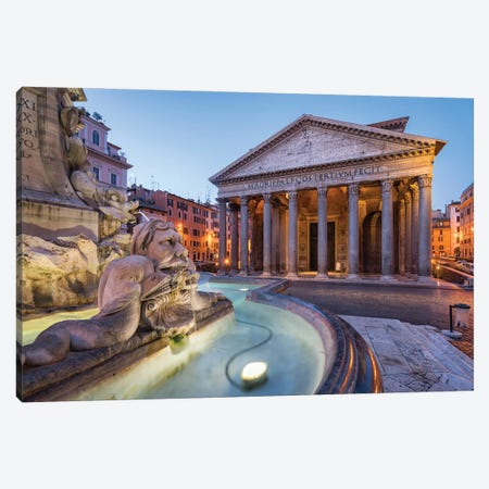 Fontana Del Pantheon And Pantheon At The Piazza Della Rotonda, Rome, Italy Canvas Print #JNB1850} by Jan Becke Canvas Art Print