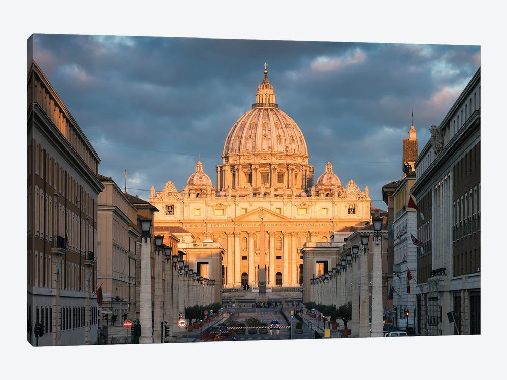 St. Peter's Basilica At Sunrise, Rome, Italy by Jan Becke 1-piece Canvas Art