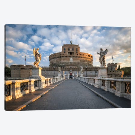 Castel Sant'Angelo And Pont Sant'Angelo At Dusk, Rome, Italy Canvas Print #JNB1859} by Jan Becke Canvas Print