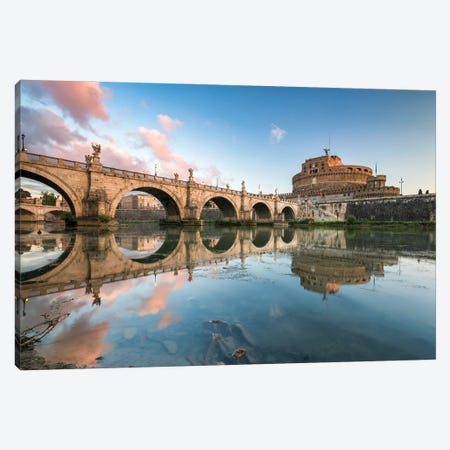 Castel Sant'Angelo And Ponte Sant'Angelo At Sunrise, Rome, Italy Canvas Print #JNB1861} by Jan Becke Canvas Art