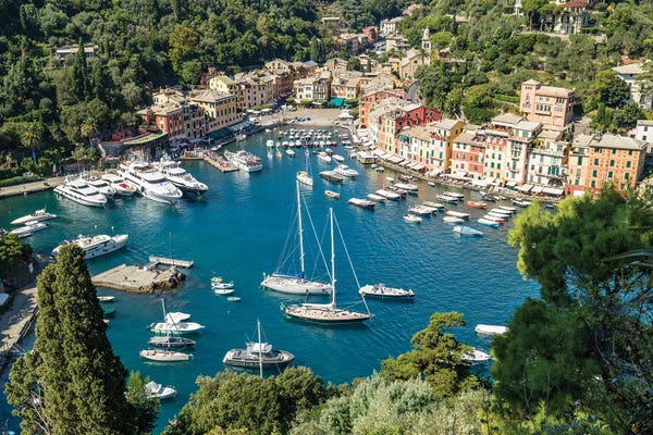 Harbors: Portofino Harbour In Summer, Genoa, Italy by Jan Becke