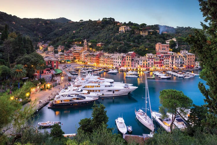 Portofino Harbour At Night, Genoa, Italy