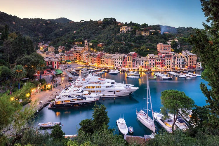 Portofino Harbour At Night, Genoa, Italy by Jan Becke wall art